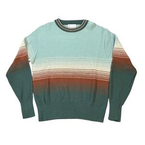 True VTG 70s Sears Kings Road Sweater Men Large Green Tennis Preppy Varsity Crew